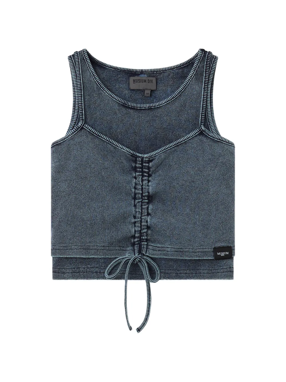 Musium Div. drawstring-detail ribbed tank top - Blu