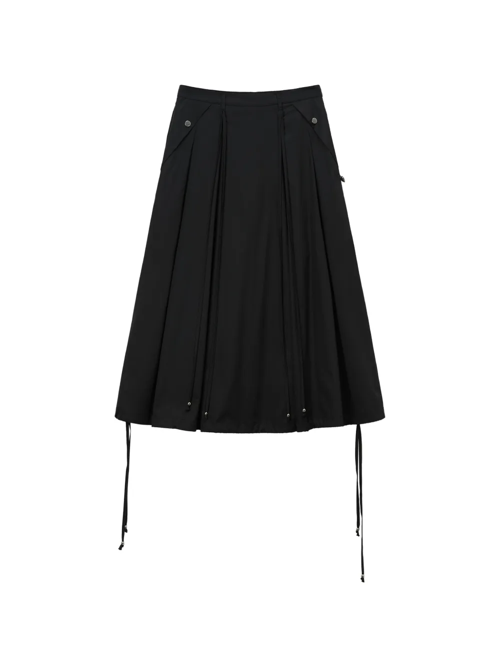 Musium Div. drawstring-detail midi skirt - Nero