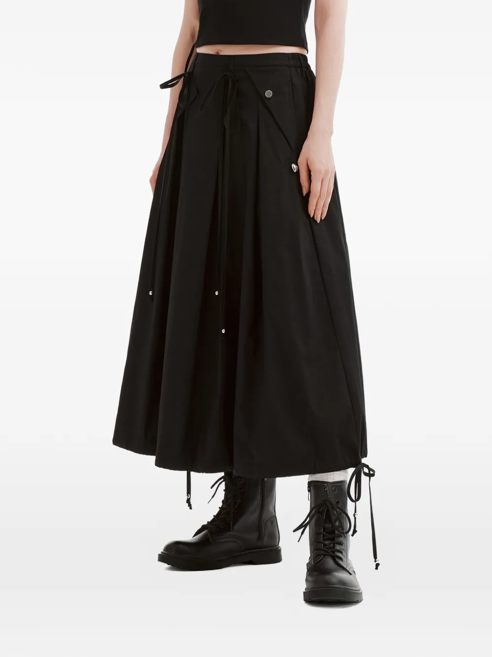  Musium Div. Drawstring-detail Midi Skirt - Black 