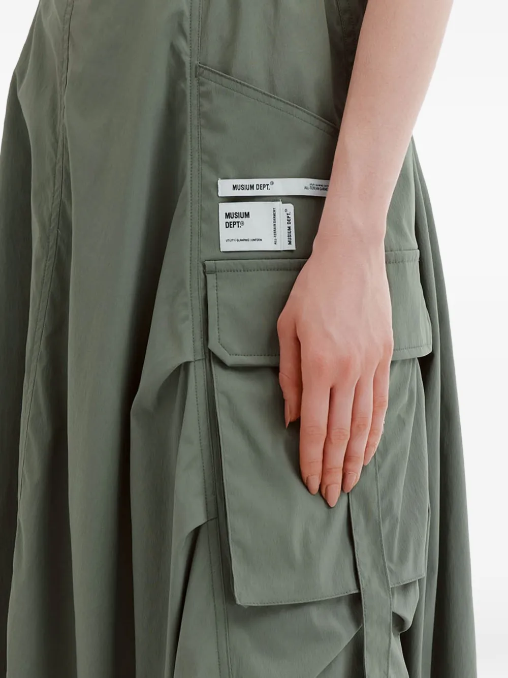 Musium Div. Jumpsuit met klepzak Groen
