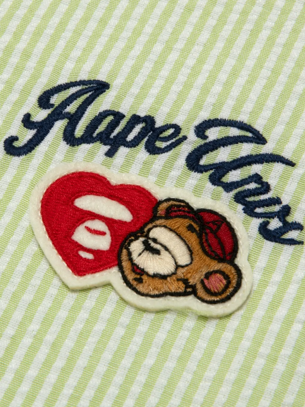  Aape By *a Bathing Ape® Striped Long-sleeve Shirt - Green 