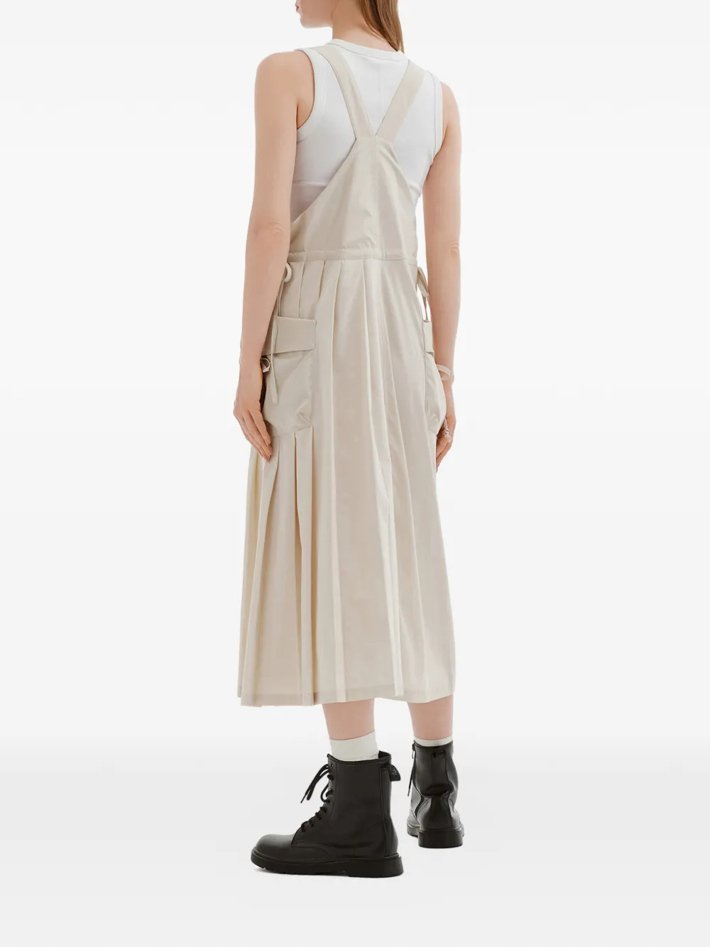 Musium Div. Geplooide midi-jurk Beige