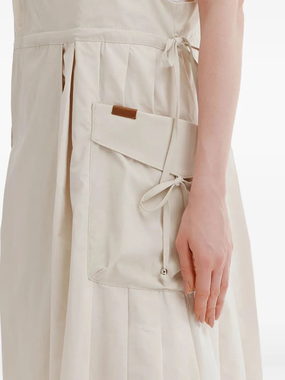 Musium Div. Geplooide midi-jurk Beige