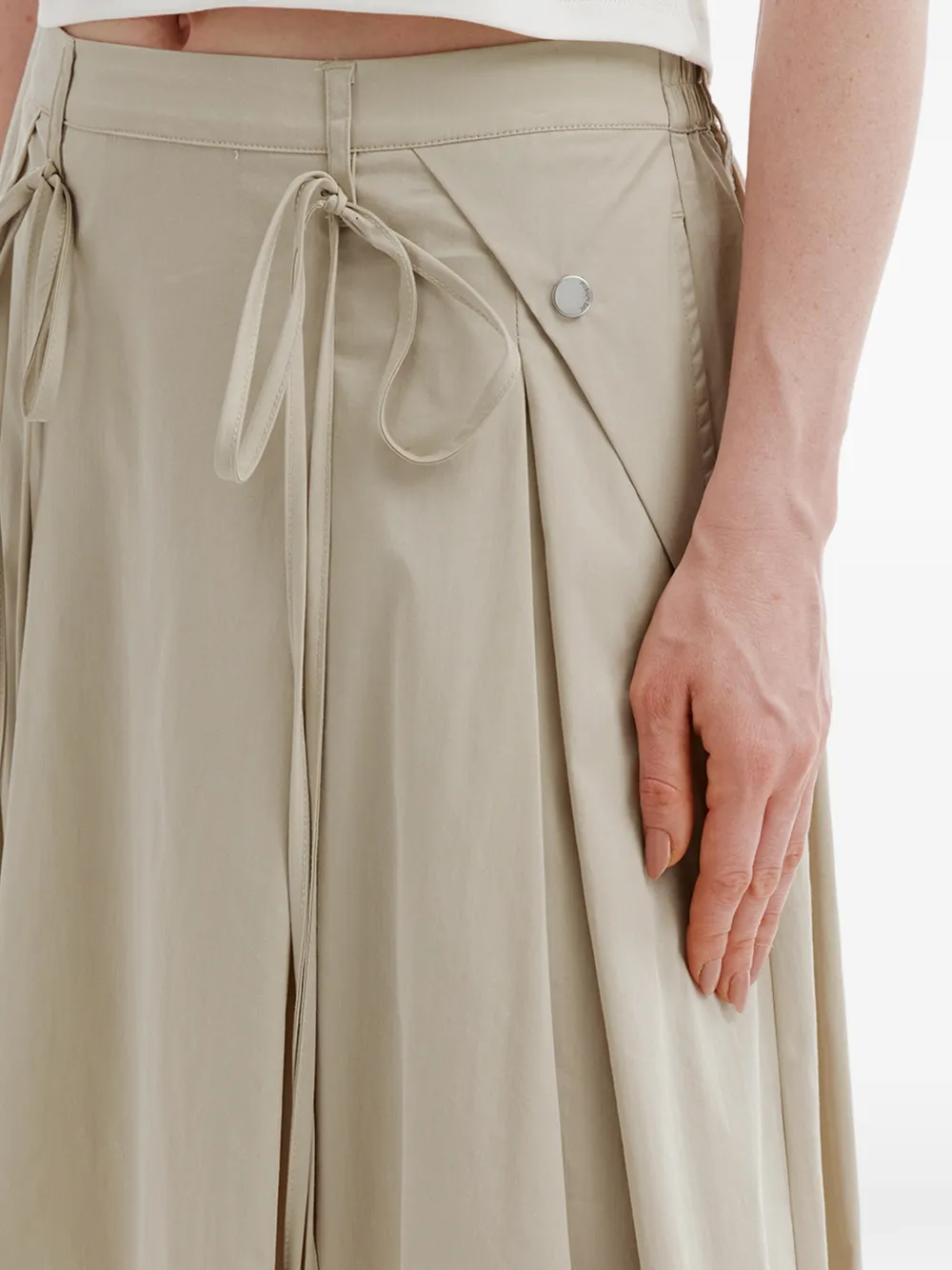 Musium Div. Midi-plooirok Beige