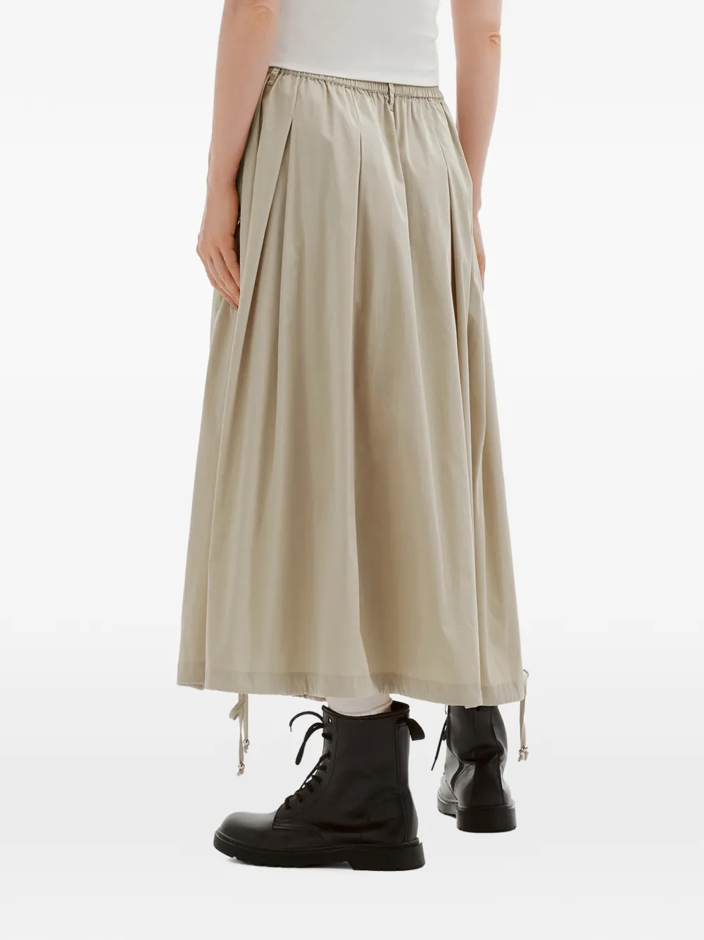 Musium Div. Midi-plooirok Beige