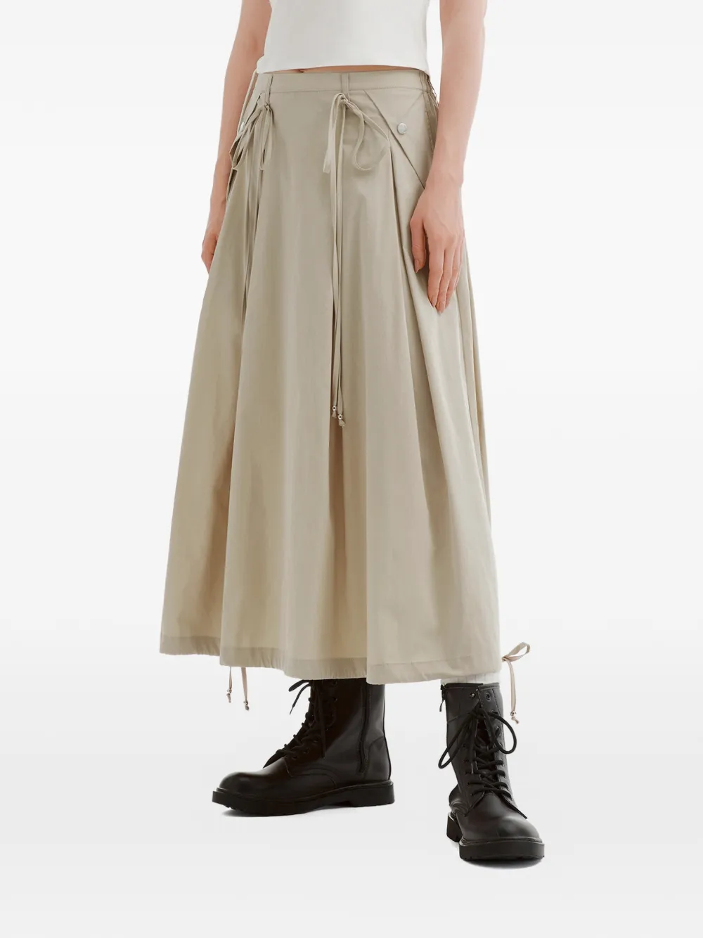 Musium Div. Midi-plooirok Beige