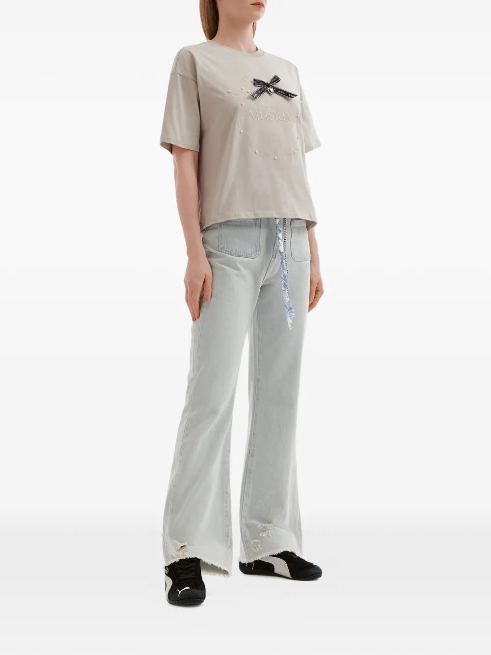  Musium Div. Blue Frayed Trousers 
