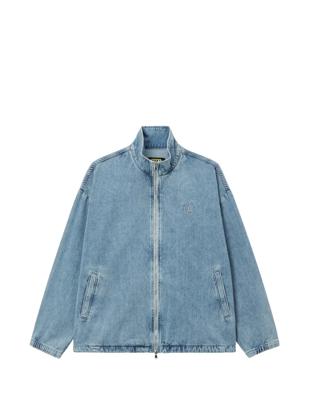 Mini Cream zip-up denim jacket - Blu