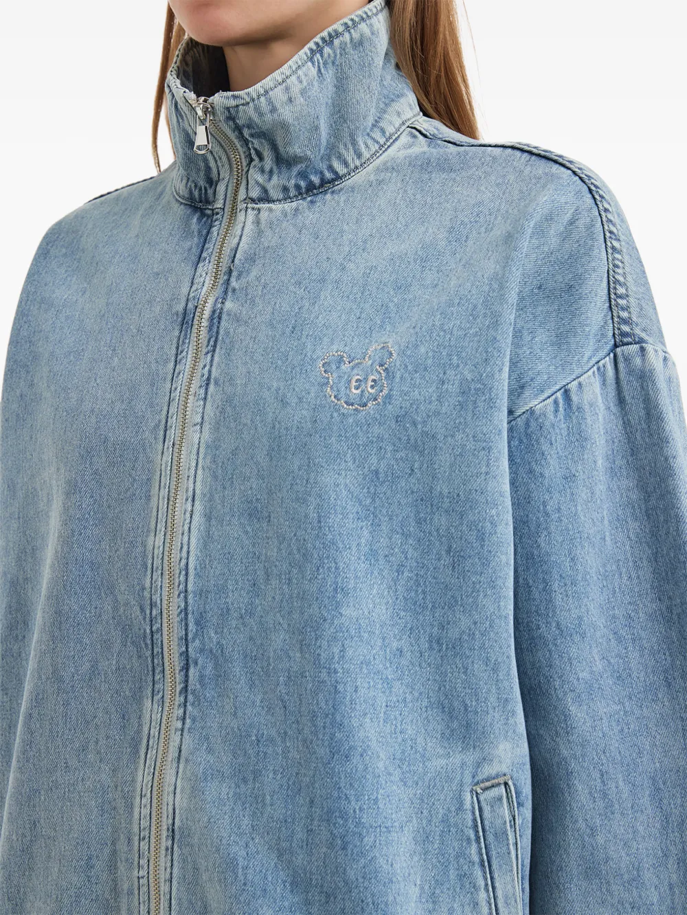 Mini Cream Denim jack met rits Blauw