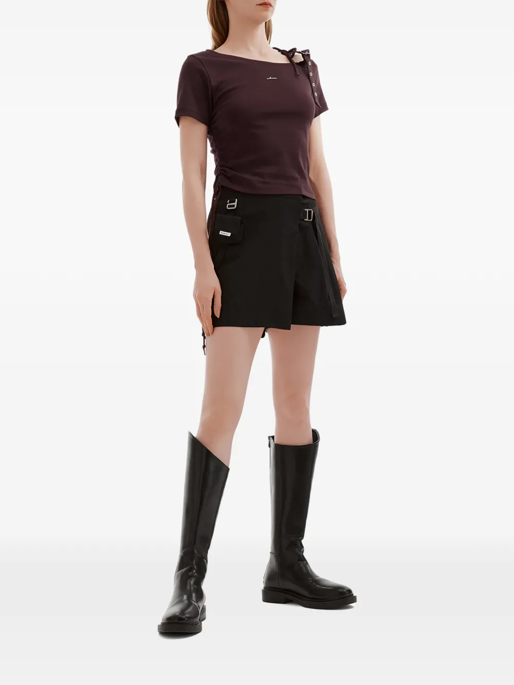  Musium Div. Tie-strap T-shirt - Brown 