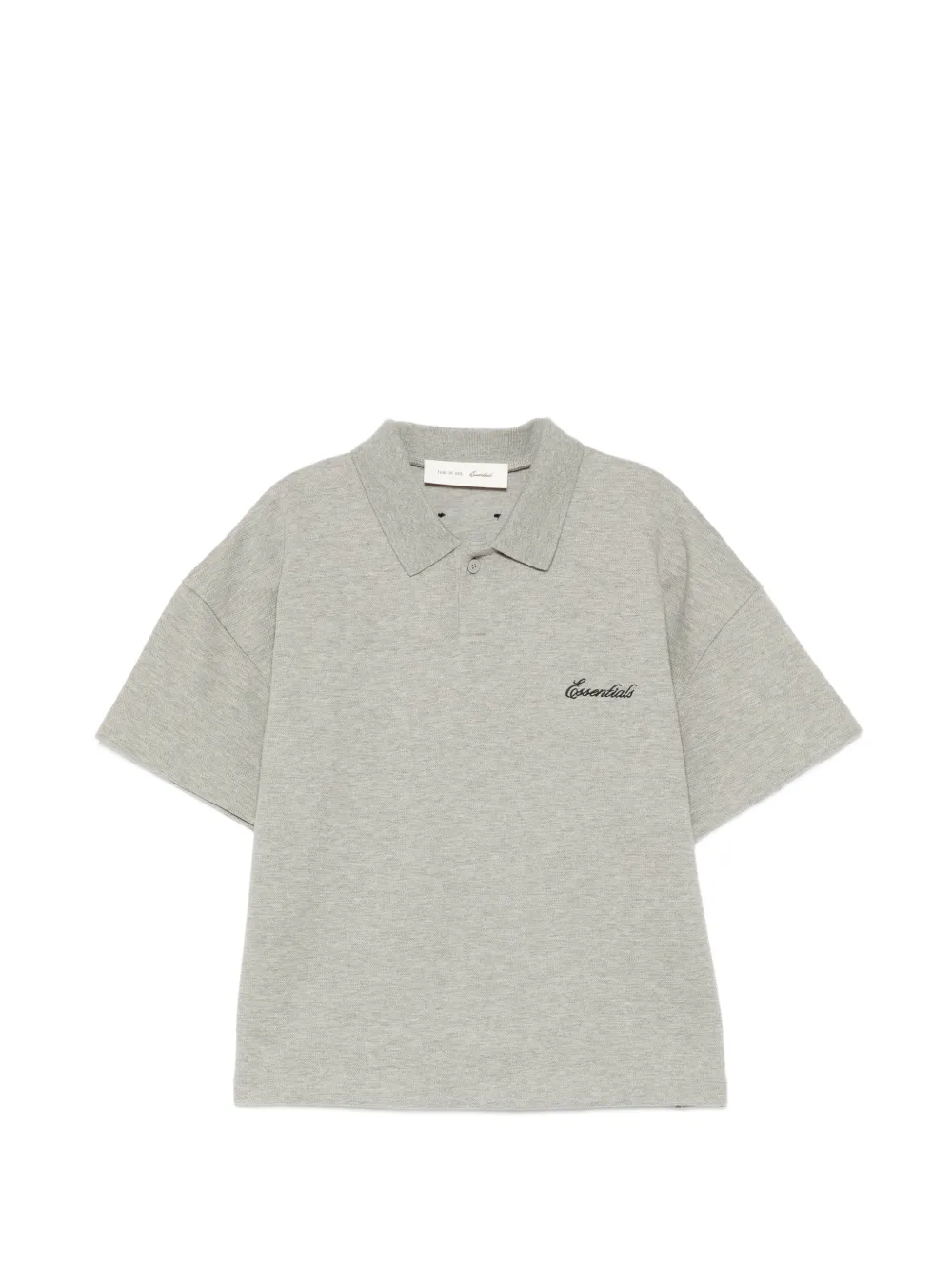 FEAR OF GOD ESSENTIALS KIDS short sleeve embroidered polo shirt - Grigio