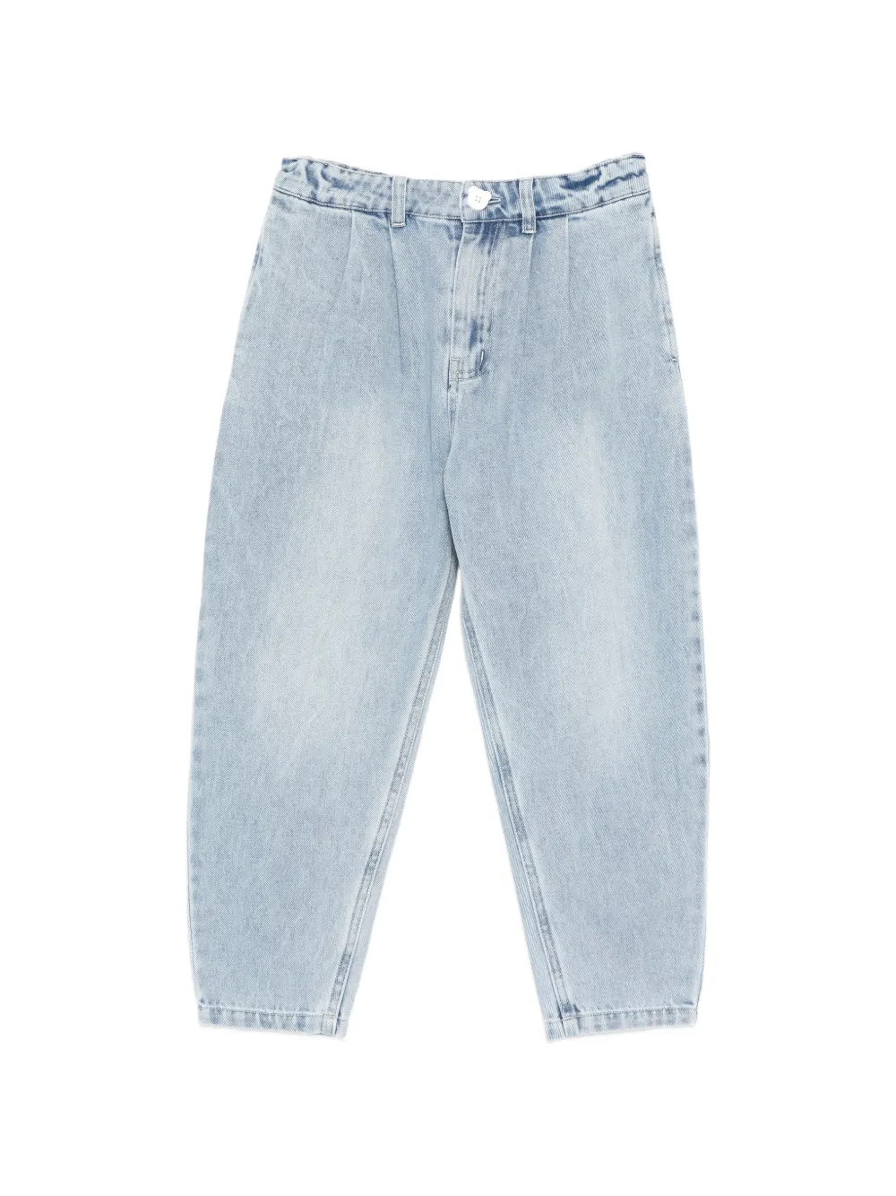 Moschino Kids crystal-embellished pleated jeans - Blu