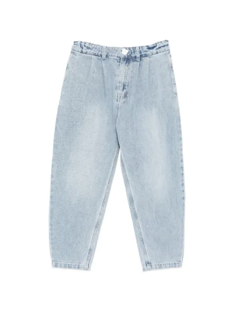 Moschino Kids crystal-embellished pleated jeans