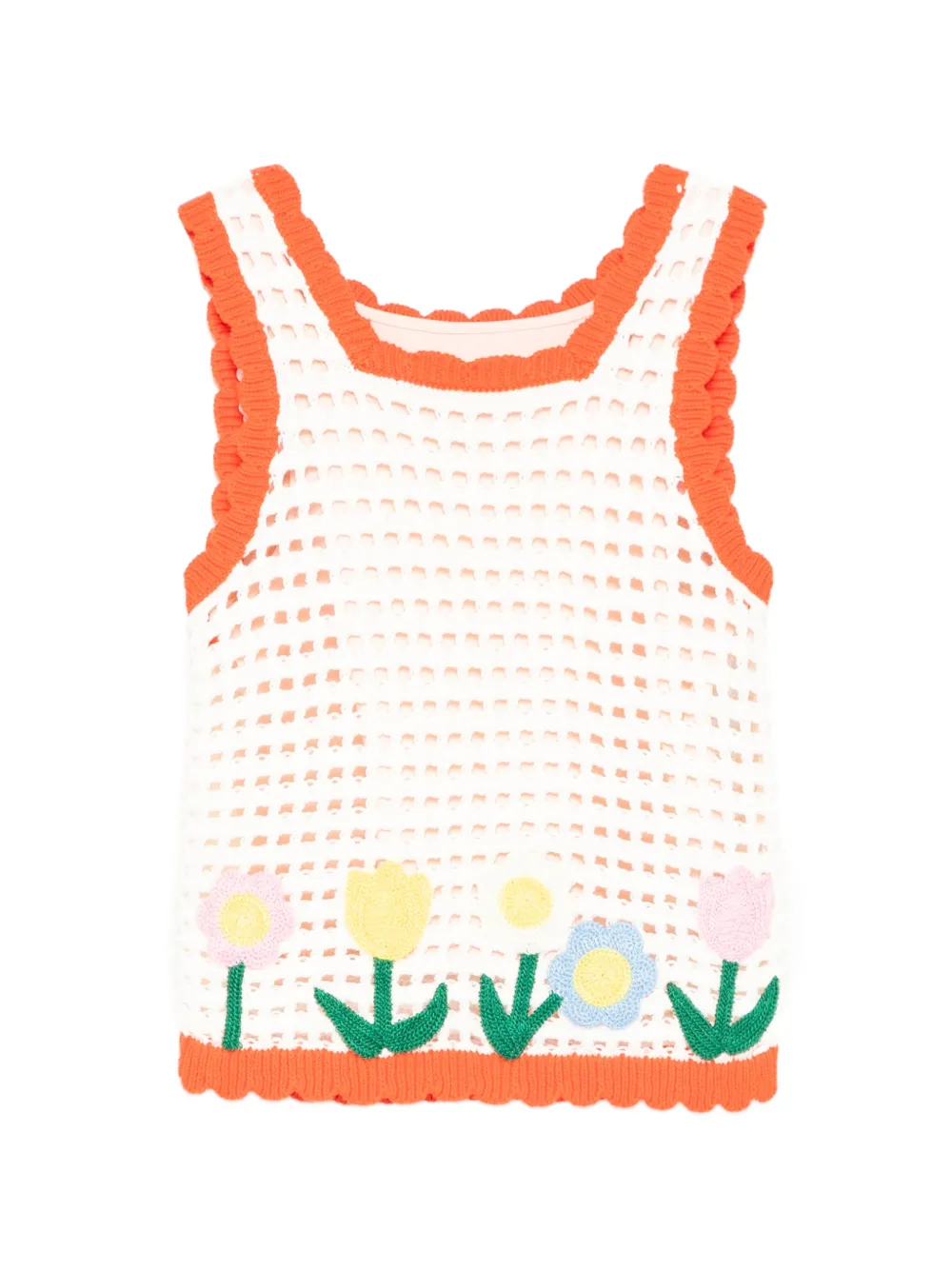 Stella McCartney Kids floral-appliqué knitted tank top - Toni neutri
