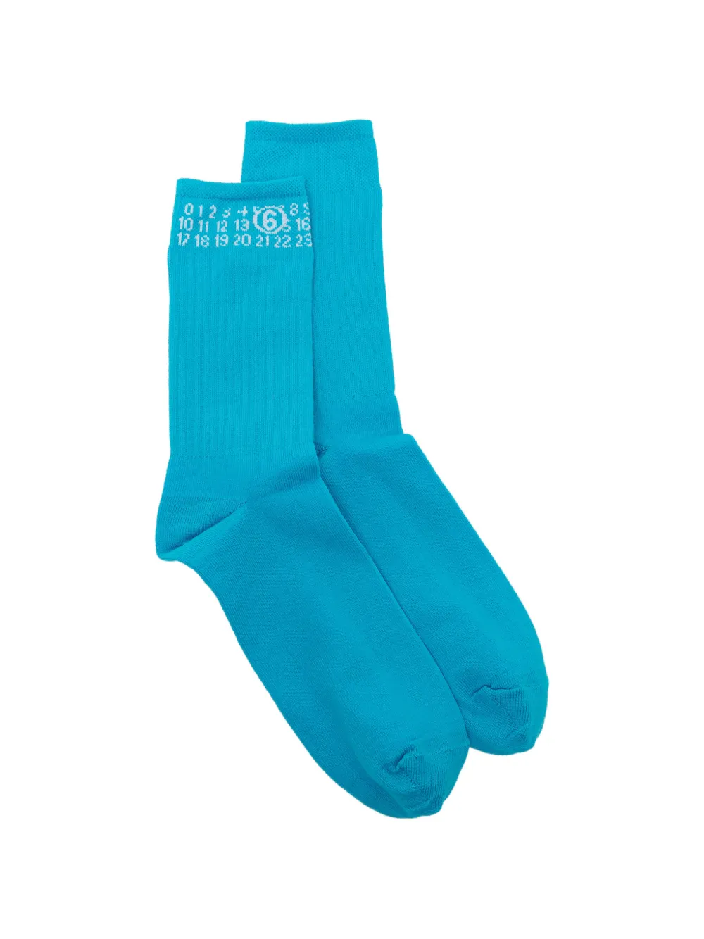 MM6 Maison Margiela Kids logo-embroidered socks - Blu