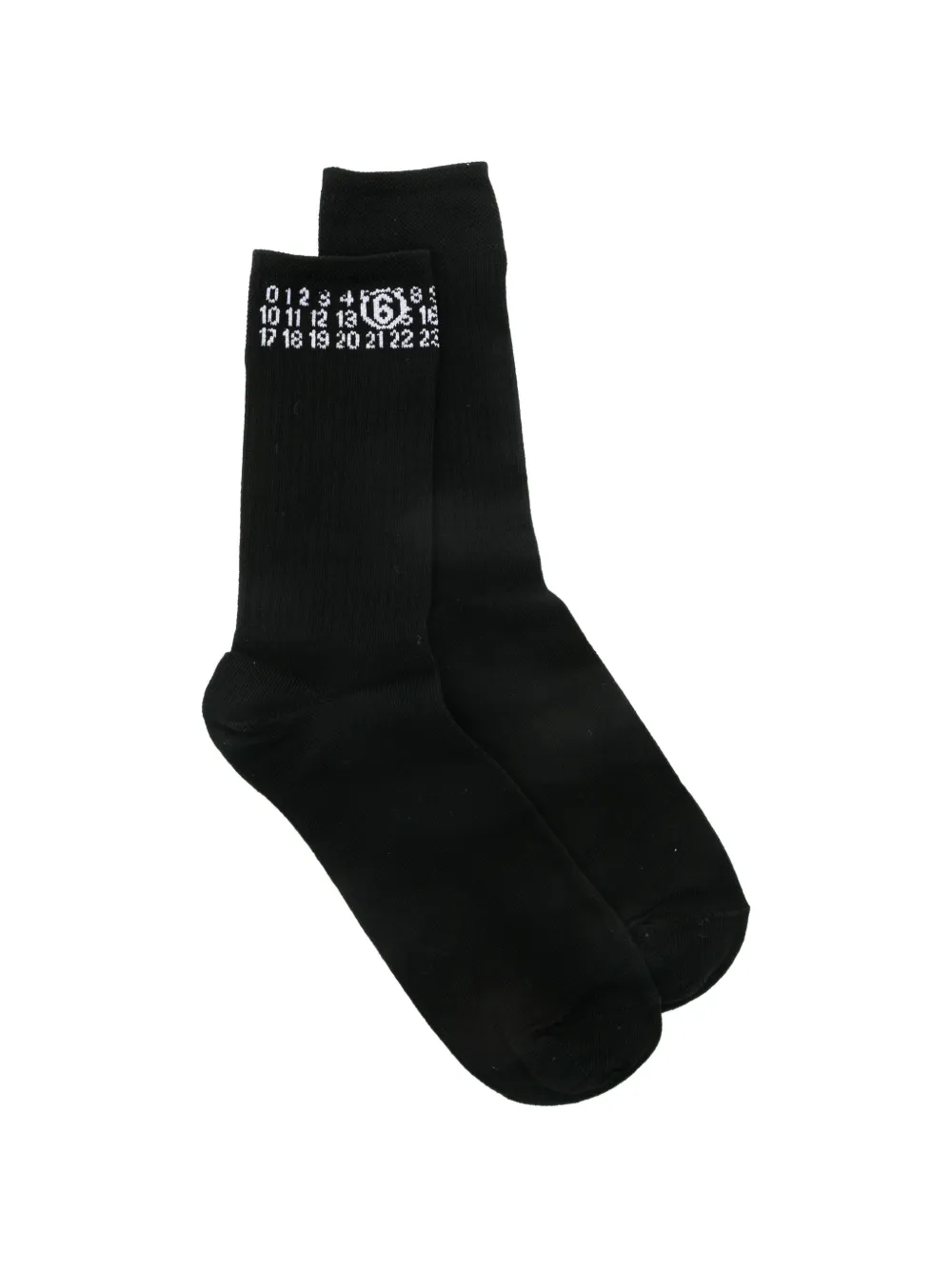 MM6 Maison Margiela Kids logo-embroidered socks - Nero