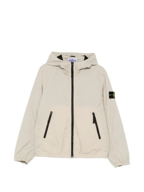 Stone Island Junior logo-patched hooded jacket