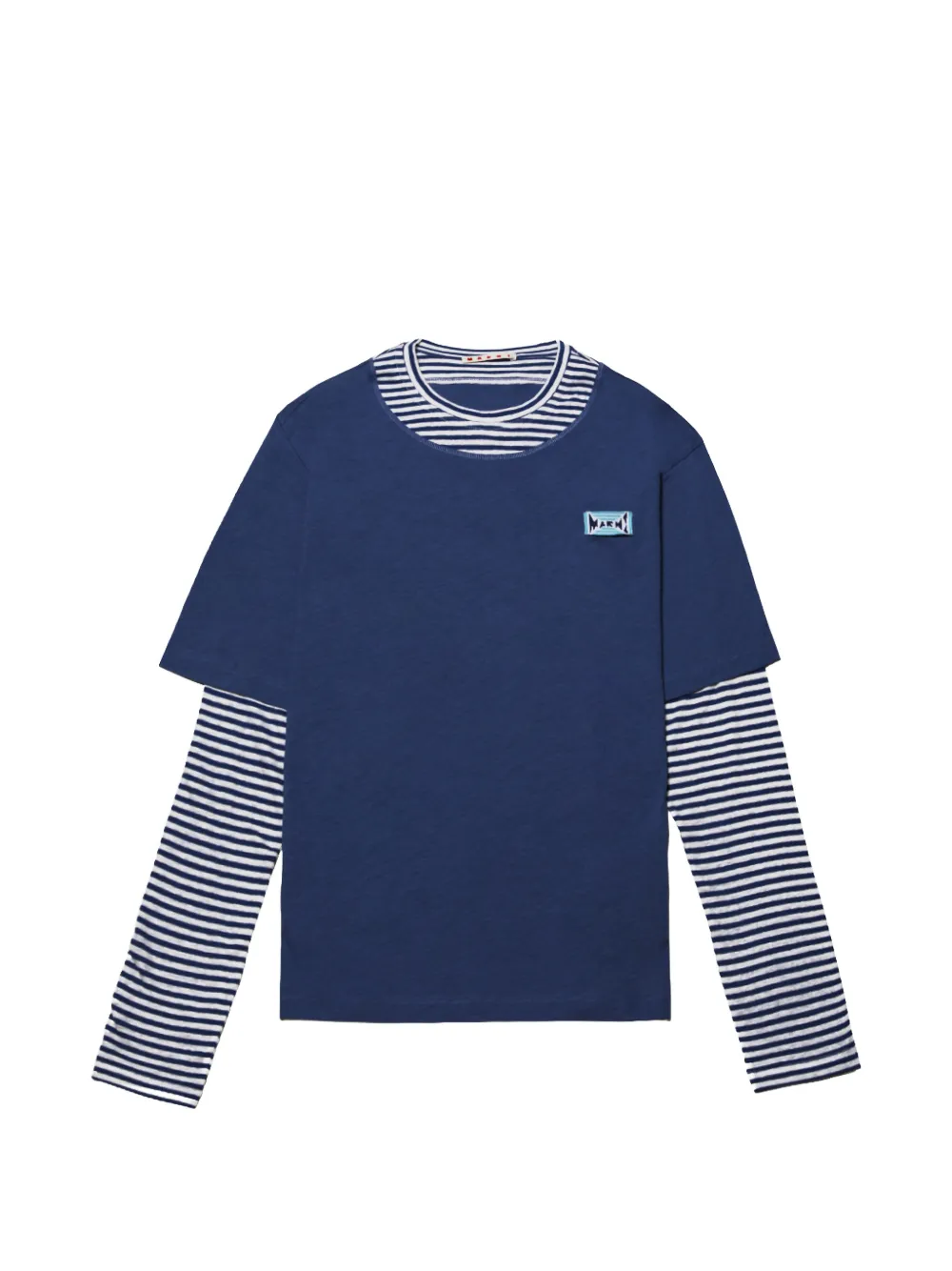 Marni striped layered T-shirt - Blu