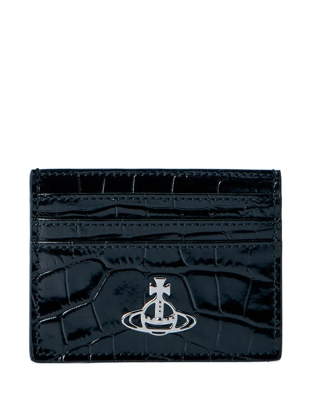 Vivienne Westwood Crocodile logo-embelished card holder - Nero