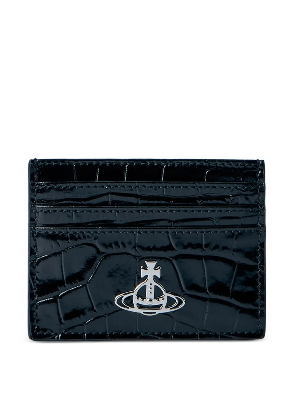 Vivienne Westwood Crocodile logo-embelished card holder - Nero