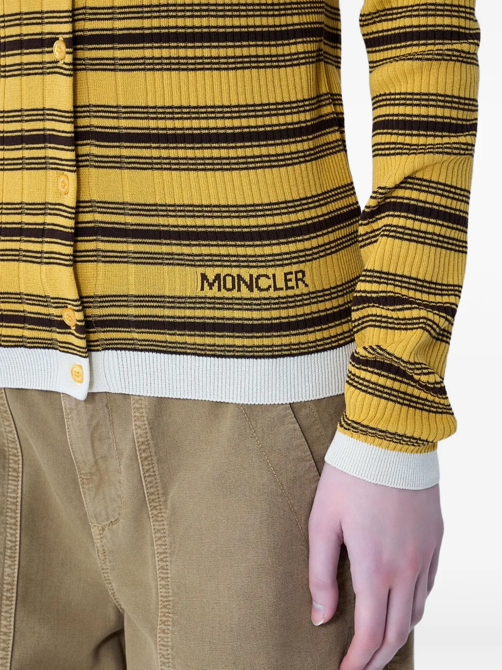 Moncler Gestreept blouse met knoopsluiting Geel