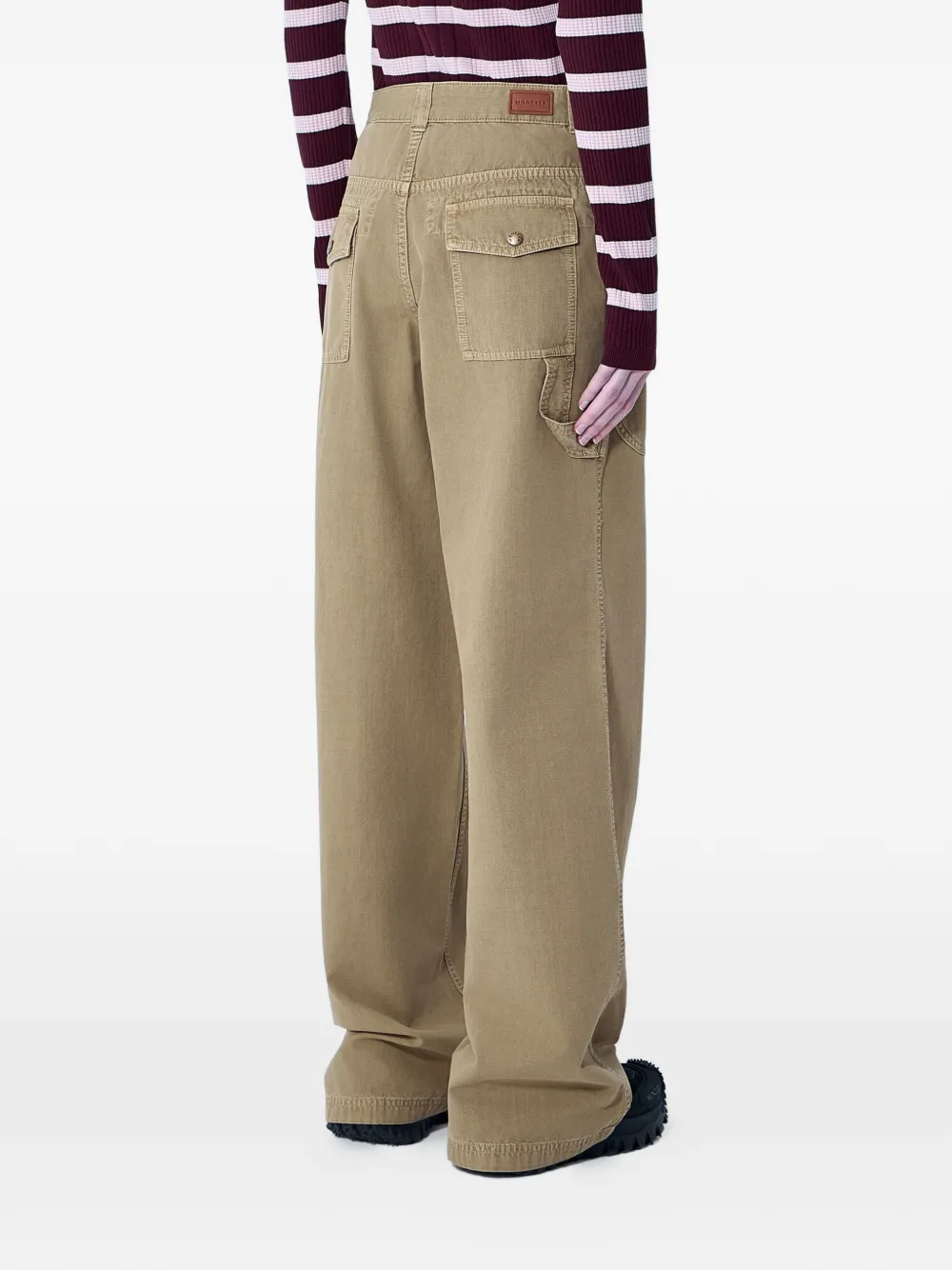  Moncler Patch-pocket Wide-leg Trousers - Neutrals 
