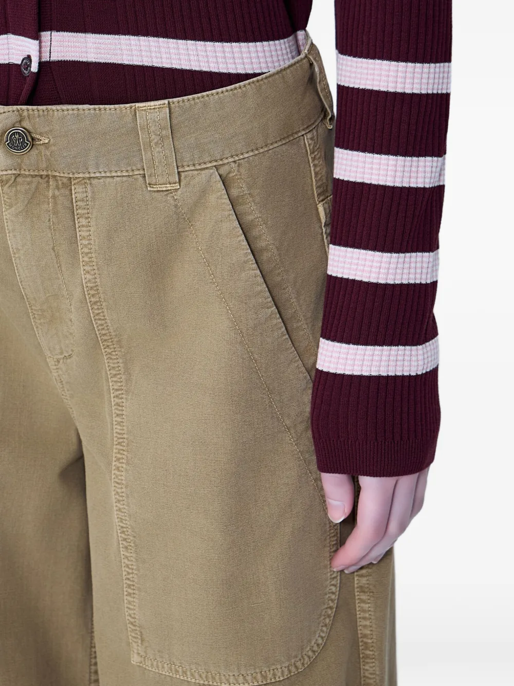 Moncler Broek met wijde pijpen Beige