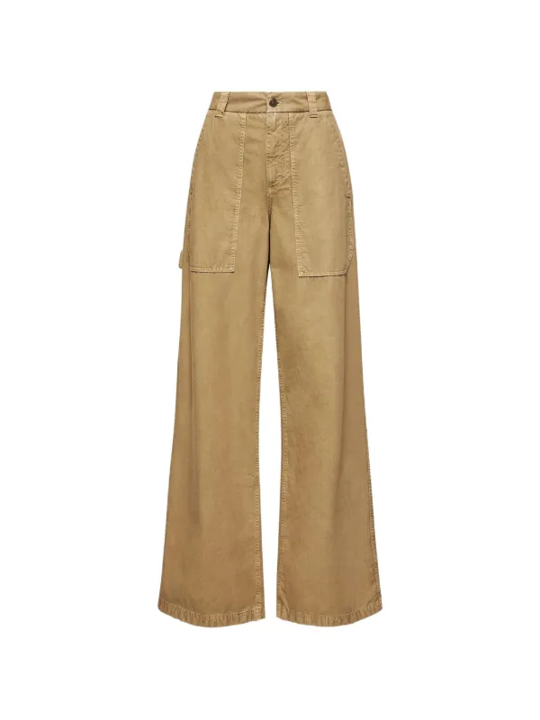 Moncler Patch-pocket Wide-leg Trousers in Neutrals