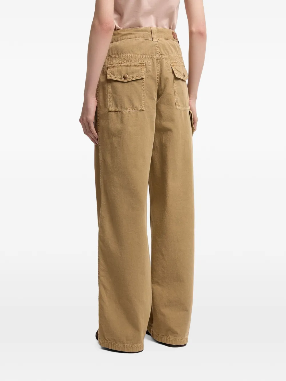 Moncler Broek met wijde pijpen Beige