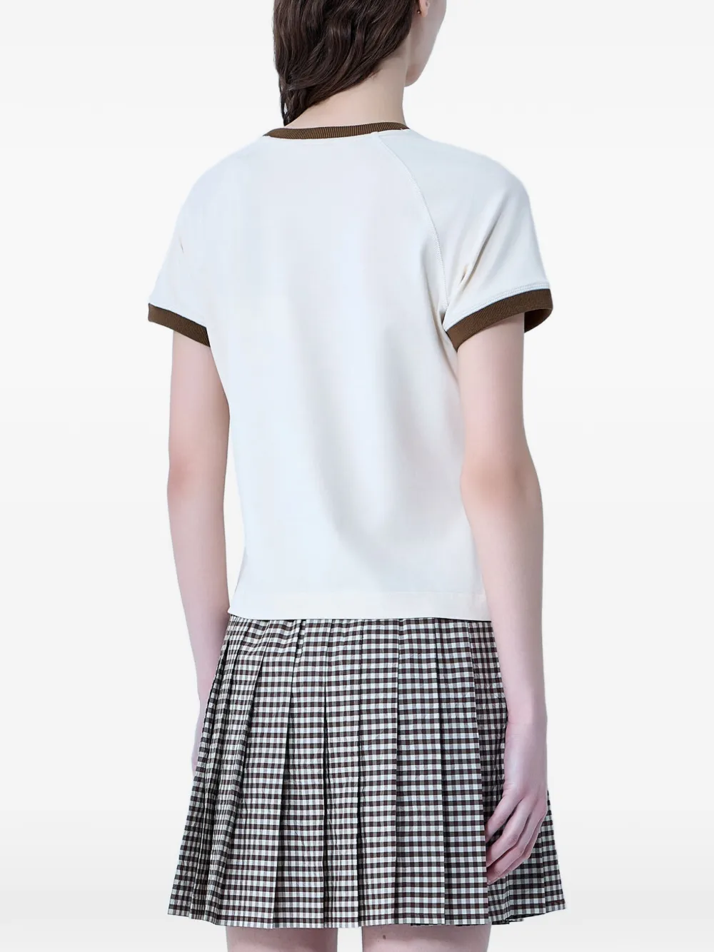 Moncler T-shirt met geborduurd hart Beige
