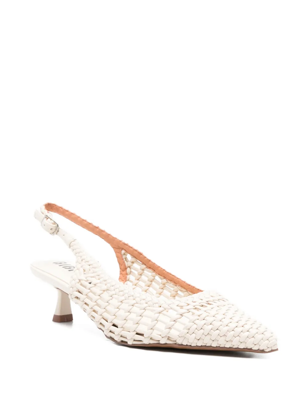 Bibi Lou Kou woven slingback pumps Beige