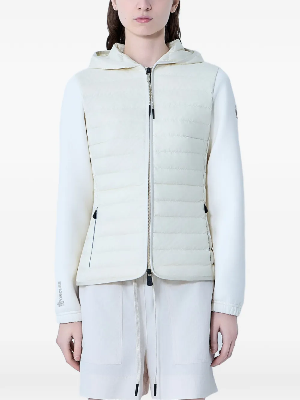 Moncler Grenoble Gevoerd jack met capuchon Beige