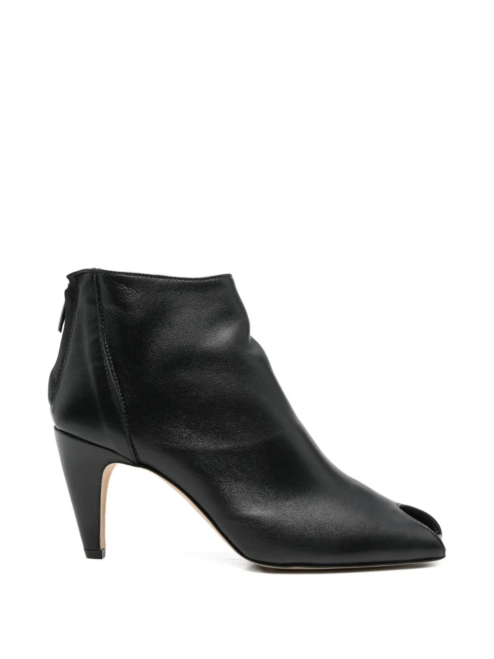 Gisel Moire Raffy peep-toe ankle boots - Nero