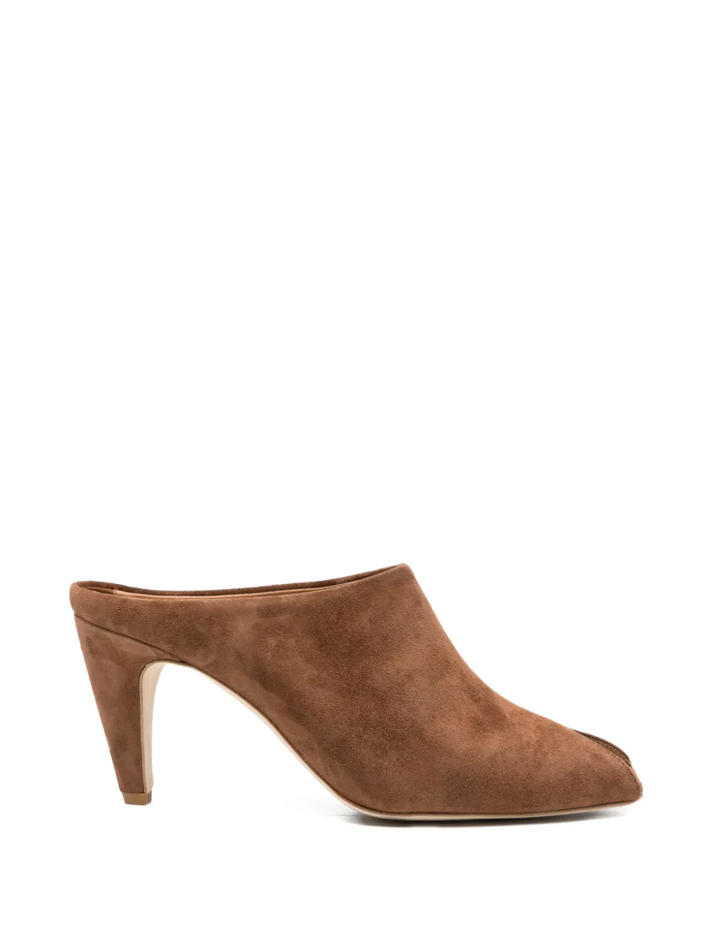 Gisel Moire Giuly peep-toe suede sandals - Marrone