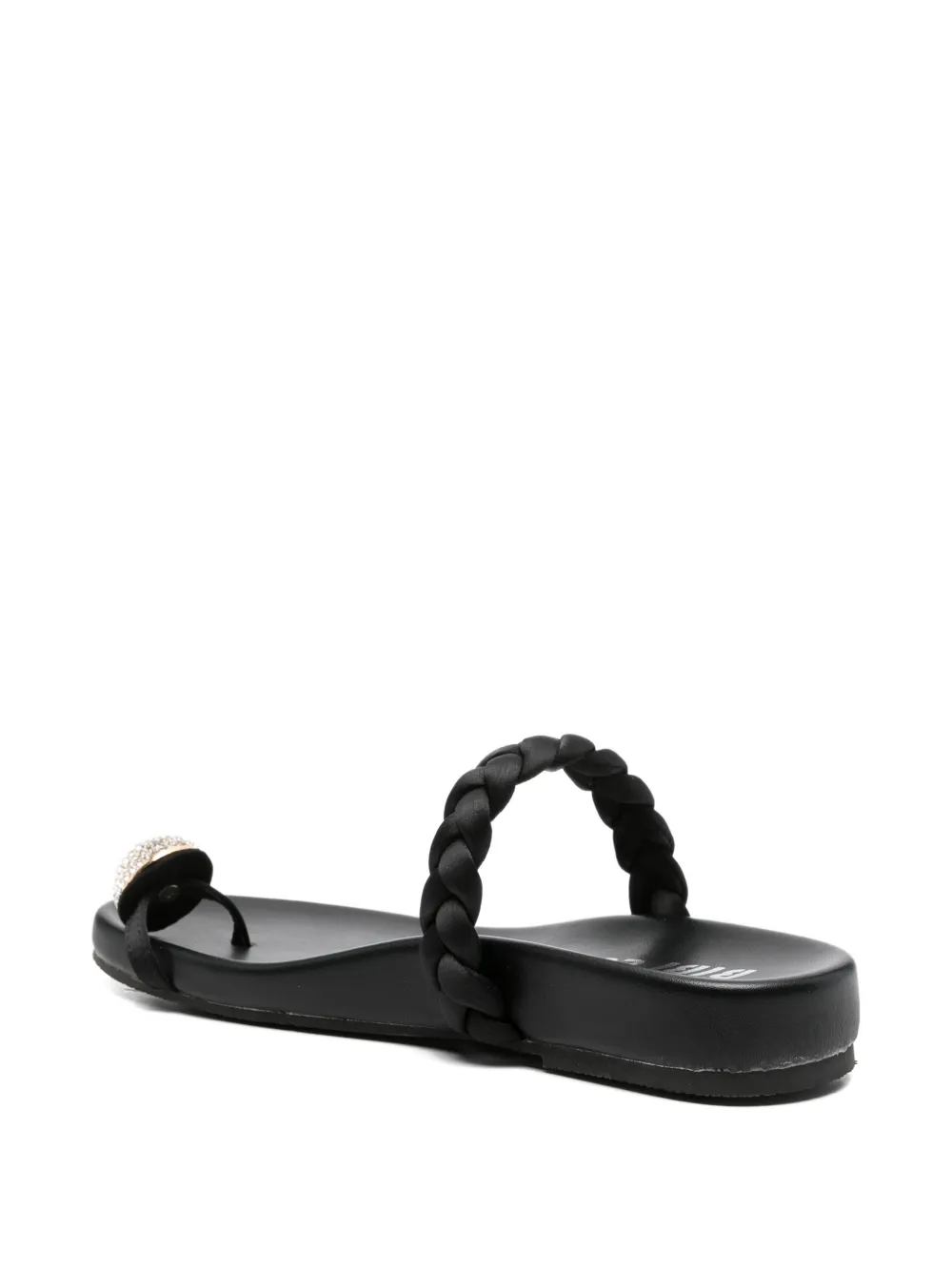 Bibi Lou crystal-embellished braided sandals Zwart