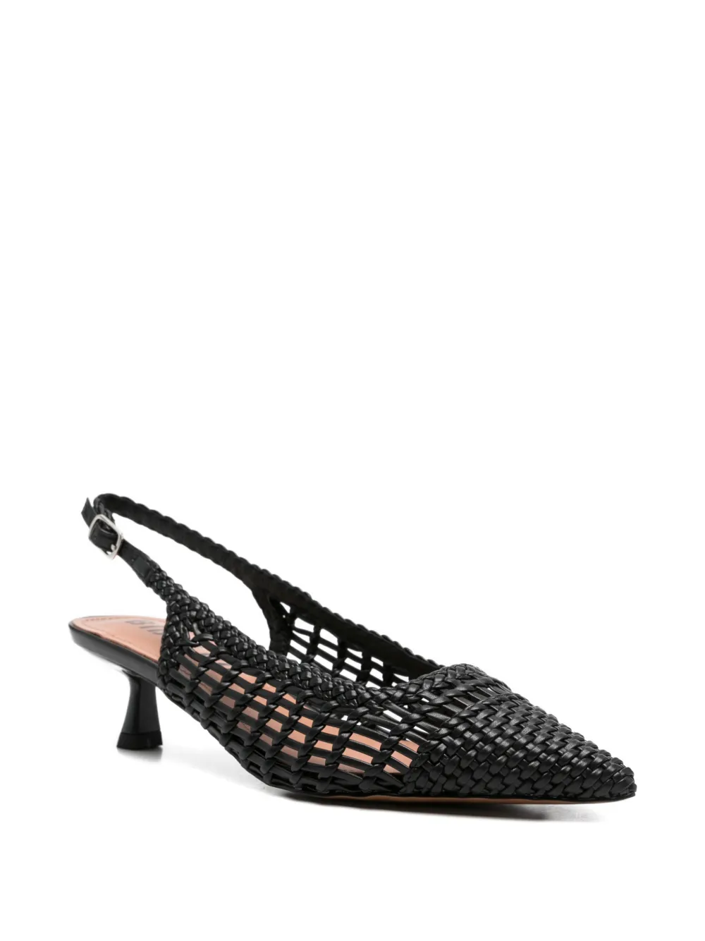Bibi Lou Kou woven slingback pumps Zwart