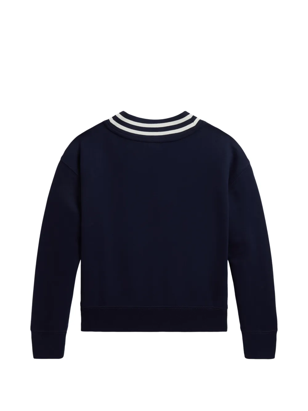 POLO RALPH LAUREN KIDS Gestreepte fleece sweater met V-hals Blauw