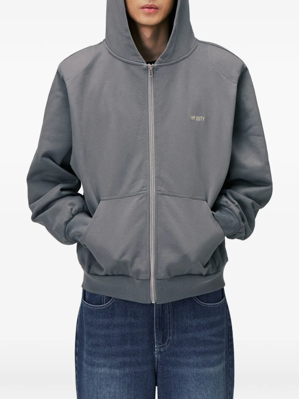 Off Duty Hoodie met rits Grijs