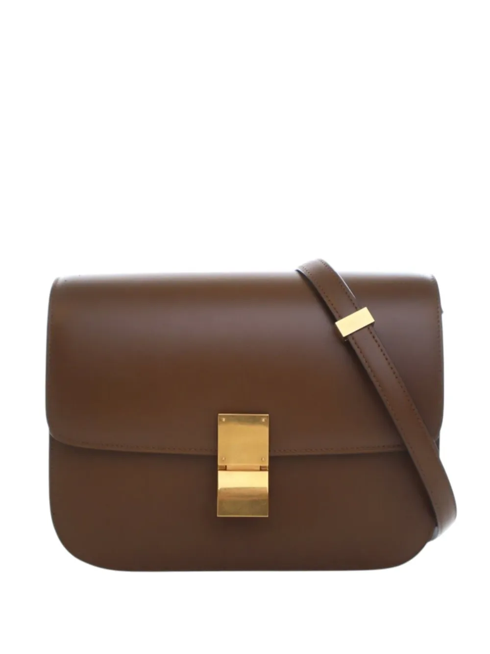 Celine Pre-Owned 2018 Medium Calfskin Classic Box crossbody bag - Marrone