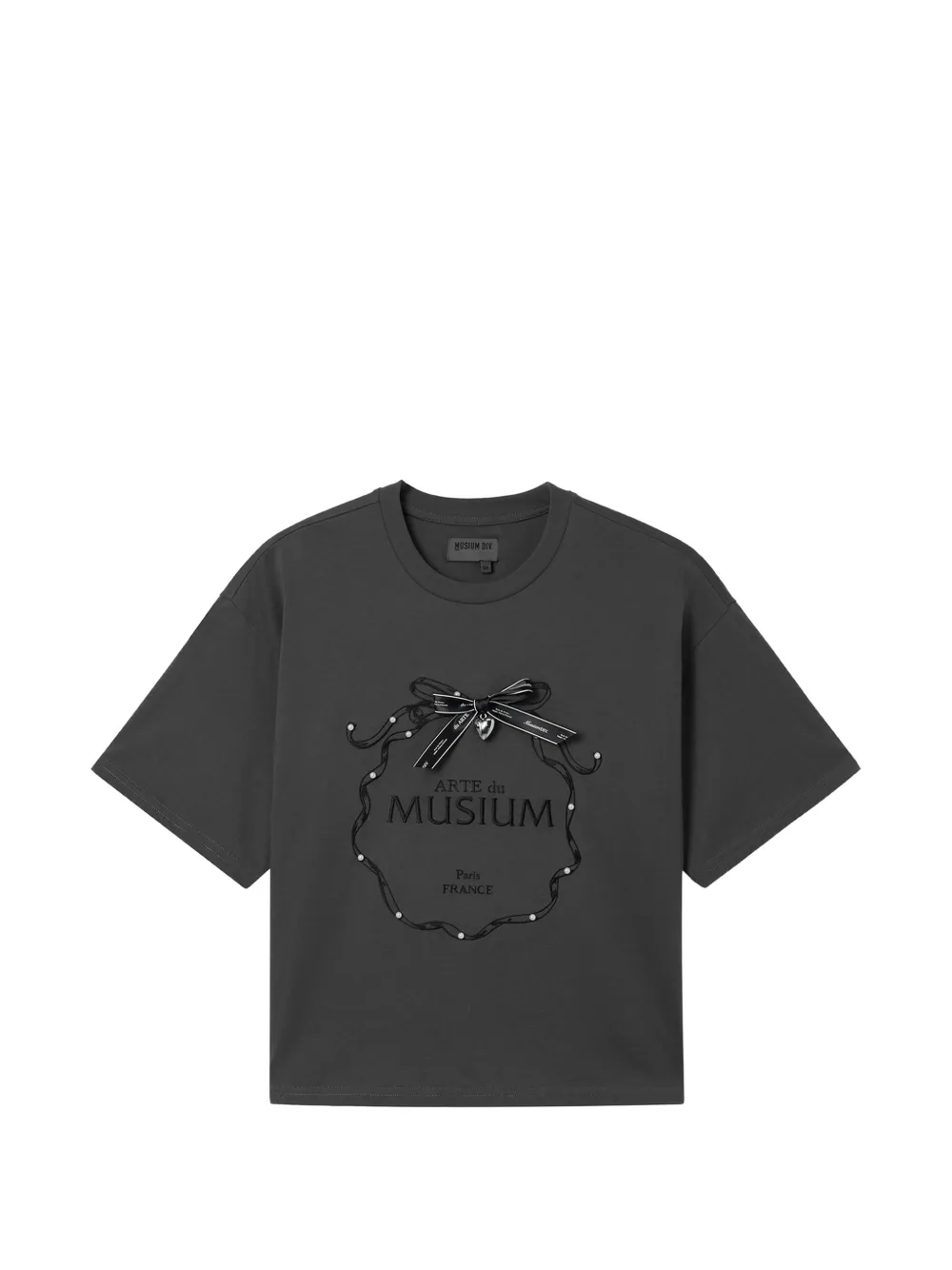 Musium Div. bow-graphic T-shirt - Grigio