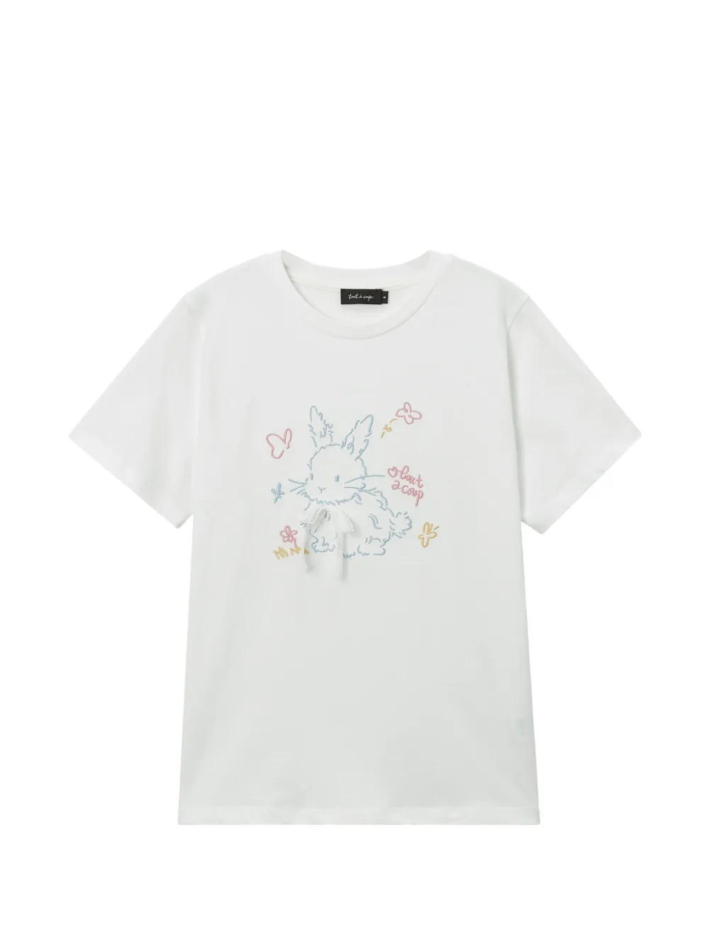 tout a coup embroidered-graphic T-shirt - Bianco