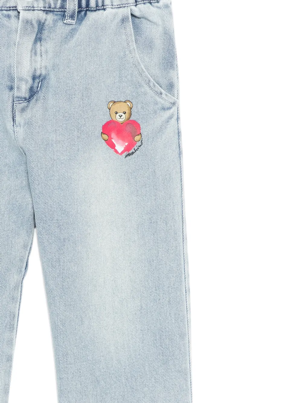 Moschino Kids Broek met logoprint Blauw
