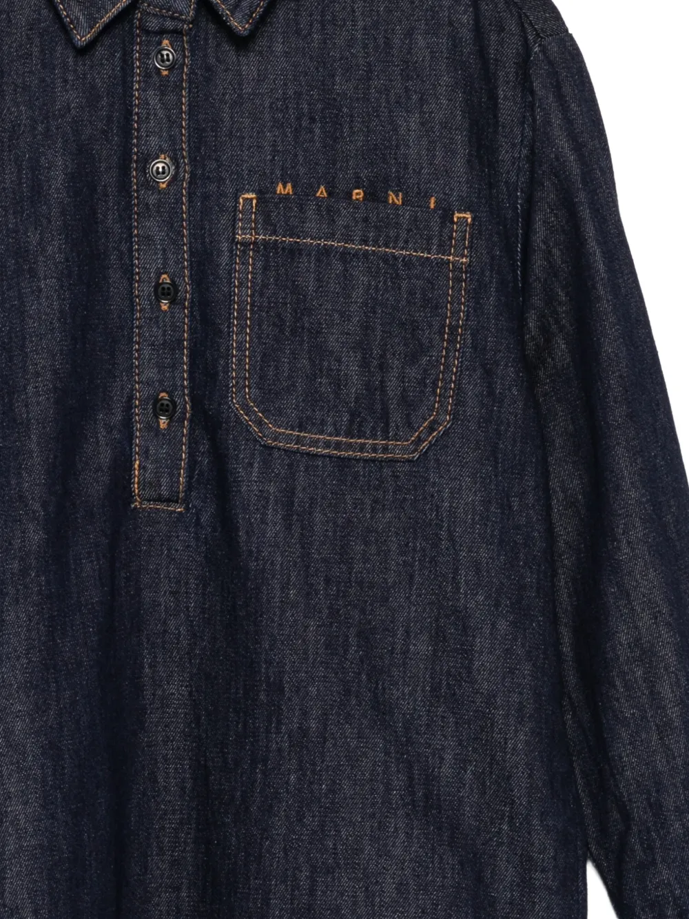 Marni Kids Spijkerjurk met geborduurd logo Blauw