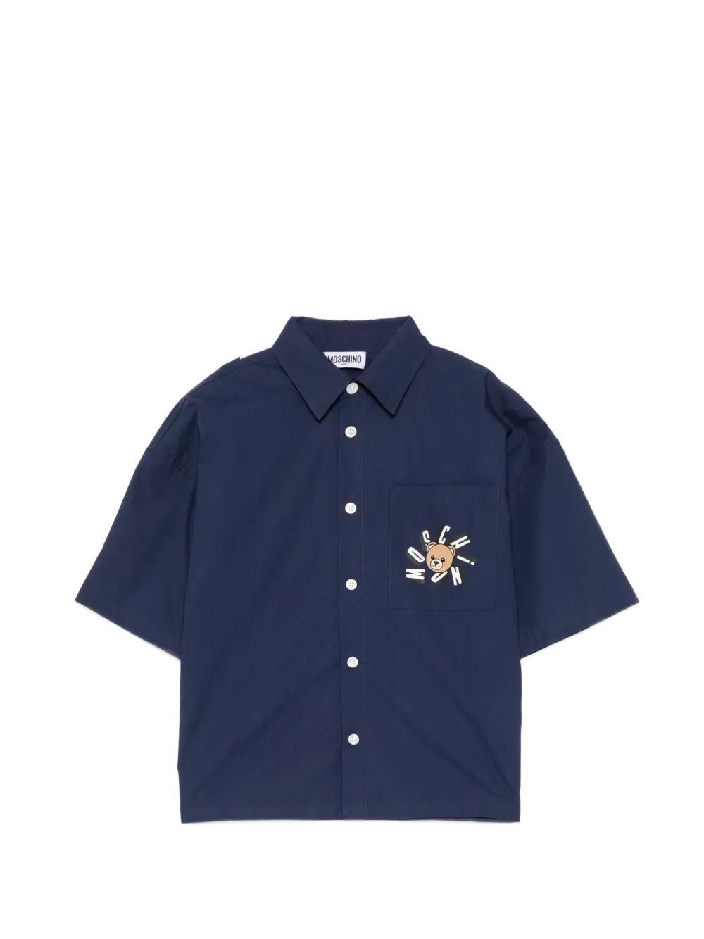Moschino Kids logo shirt - Blu
