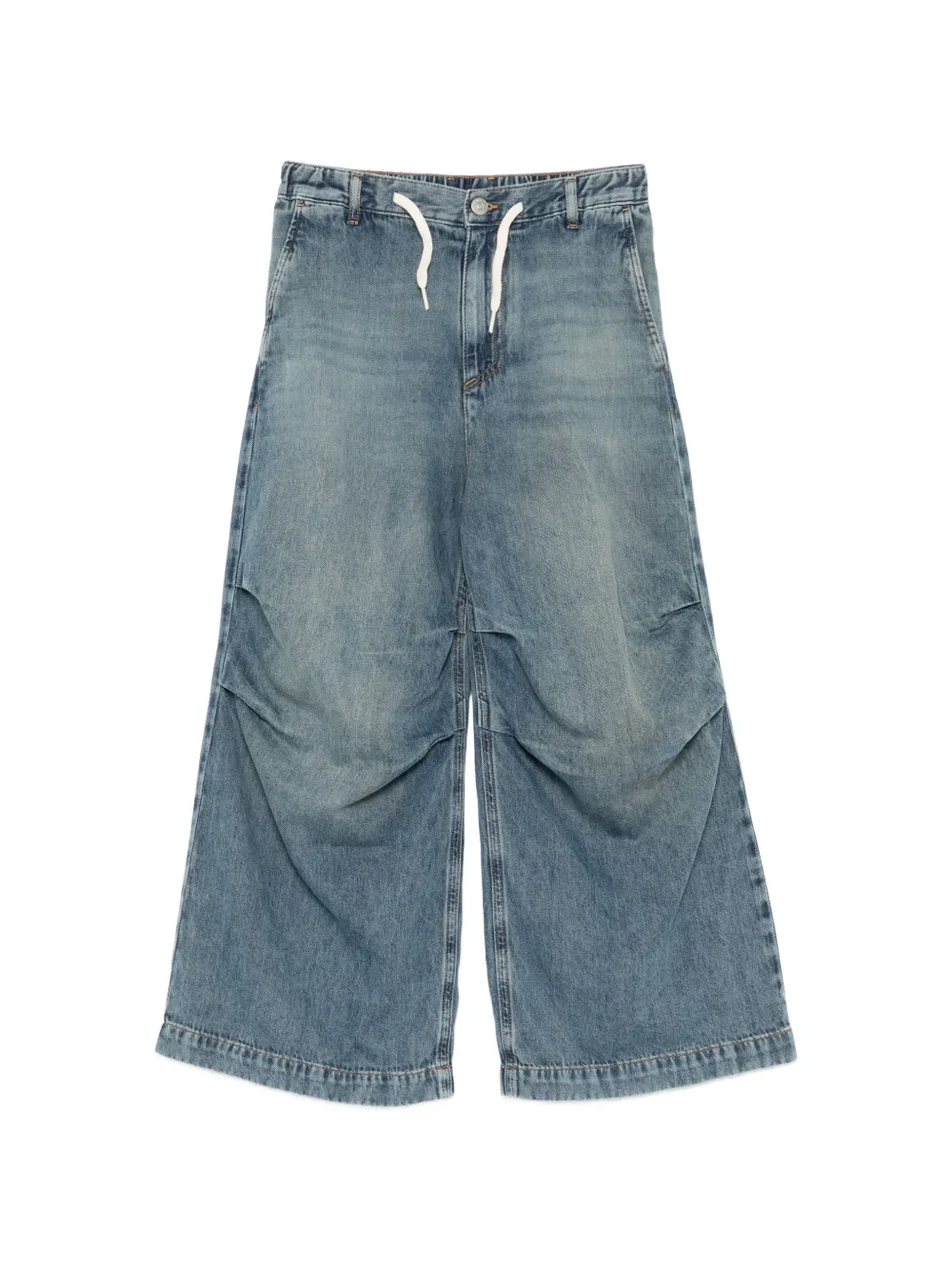 MM6 Maison Margiela Kids draped wide-leg jeans - Blu