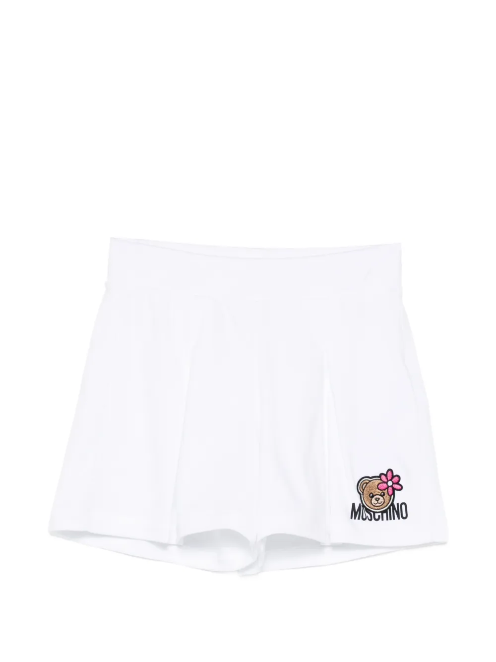 Moschino Kids logo-appliqué shorts - Weiß