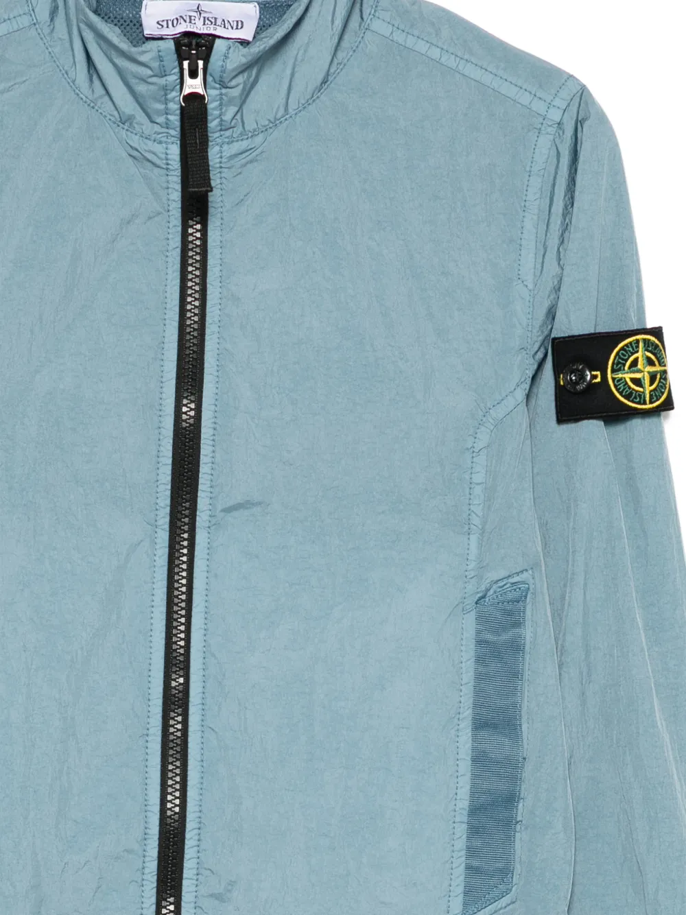 Stone Island Junior Jack met logopatch en opstaande kraag Blauw