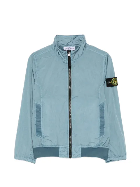 Stone Island Junior logo-patched stand-collar jacket