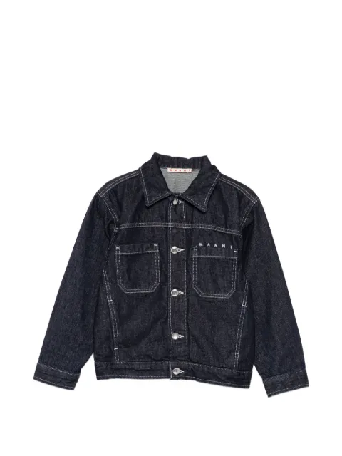 Marni Kids logo-embroidered denim jacket