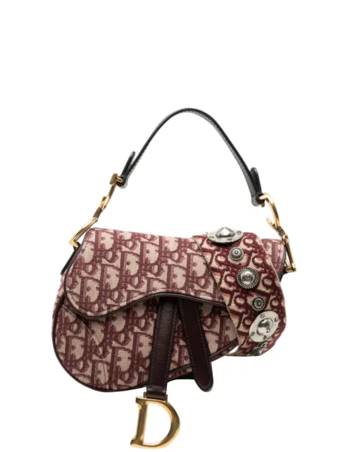 Christian Dior Pre-Owned 2019 Mini Oblique Canvas Saddle Bag satchel